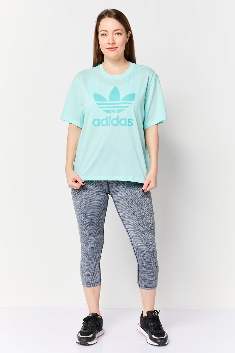 adidas Originals Women Sportswear Fit Short Sleeve Training T-Shirt, Turquoise - Image 2